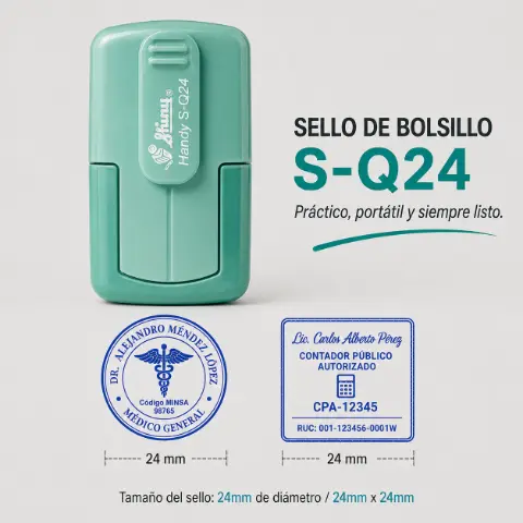 Sello Automático de Bolsillo Circular 24mm