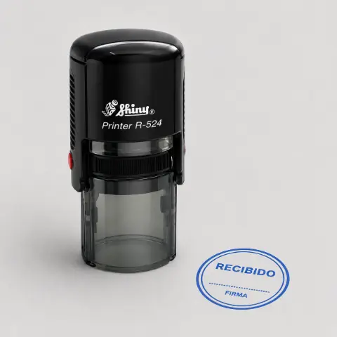 Sello automático de escritorio circular de 24mm